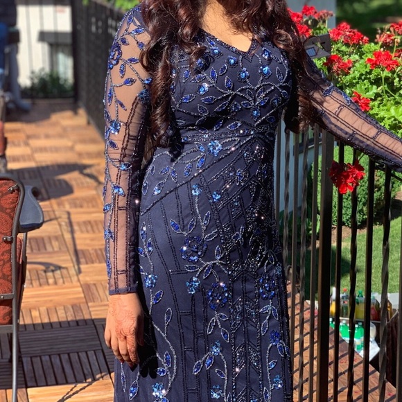 Aidan Mattox Sheer Sleeve Dress - Picture 4 of 4